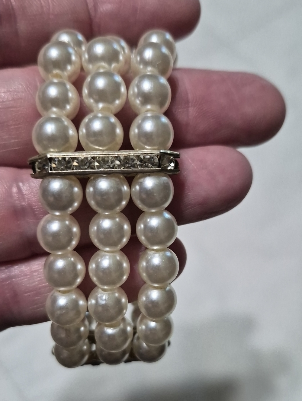 Faux Pearl 3 Strand Bracelet